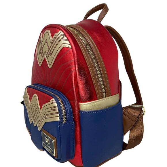 Loungefly DC Comics Wonder Woman Womens Double Strap Shoulder Bag - Picture 2 of 5